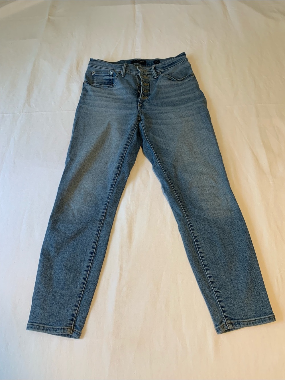 Lucky Brand High Rise Crop Bridgette Jeans in Medium Blue